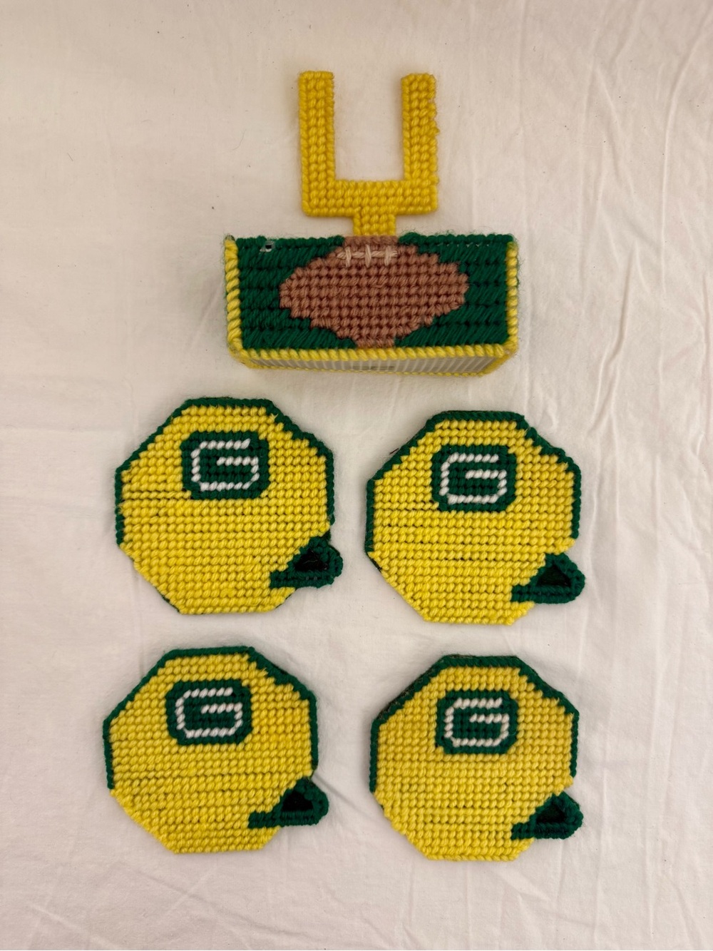 Vintage Green Bay Packers homemade coaster set